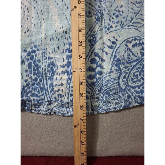 Tommy Bahama Relax Shirt Men XL BlueShort Sleeve 100% Linen Geometric Print - Picture 6 of 8